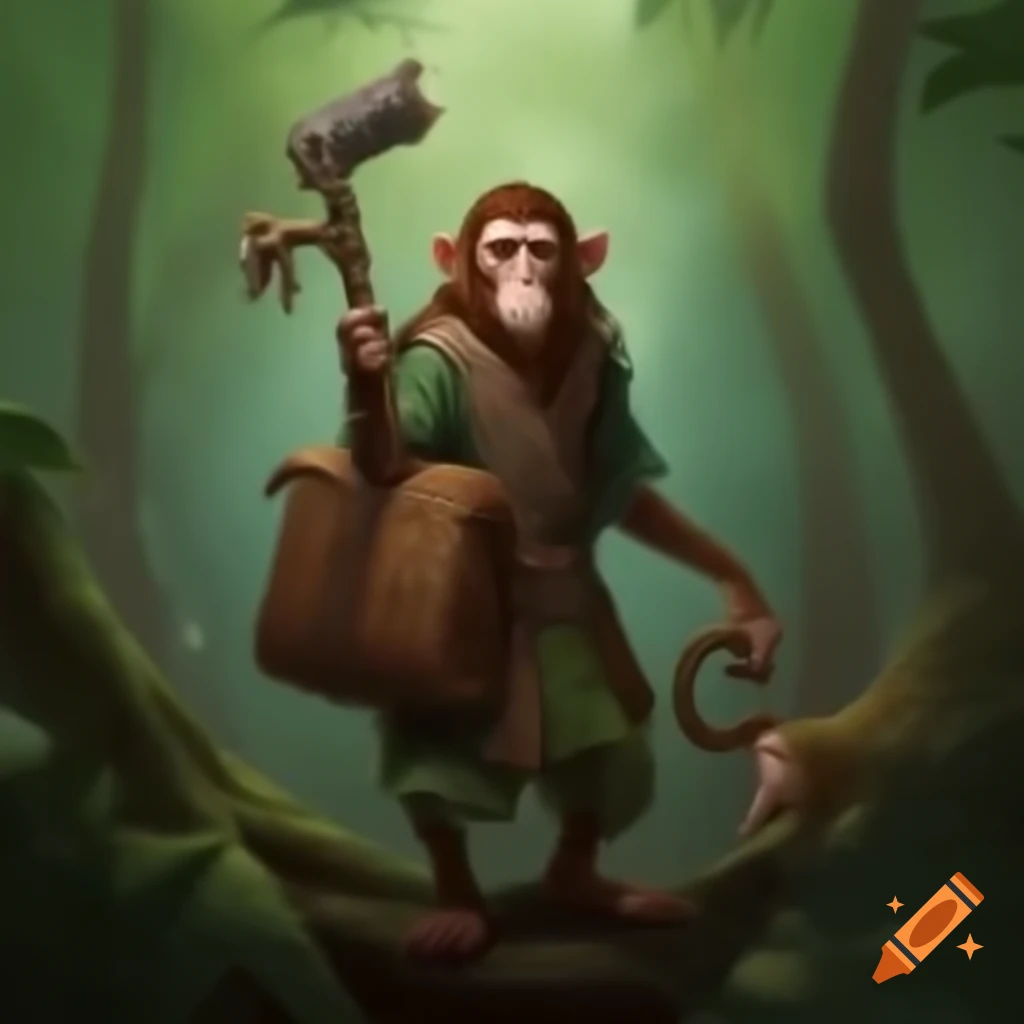 Druid transforming into a monkey