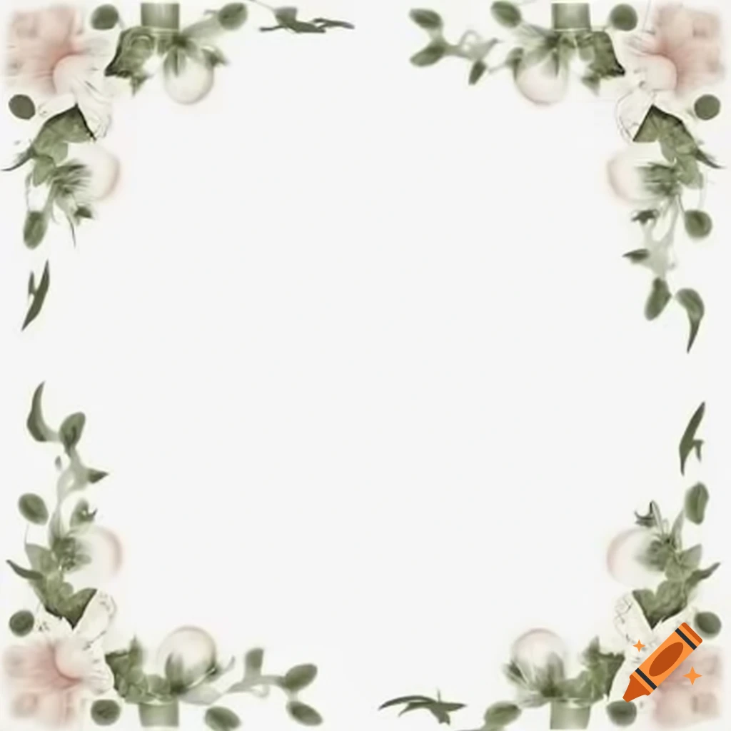 Elegant white rose floral border design