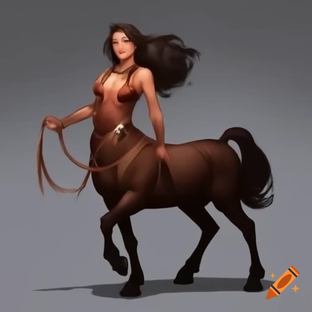 Female centaur in a mythical setting