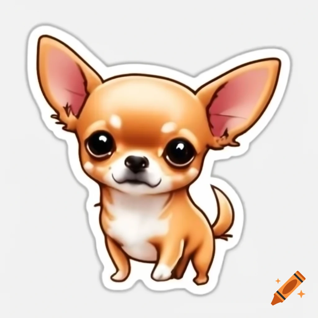 Cute chihuahua cartoon sticker