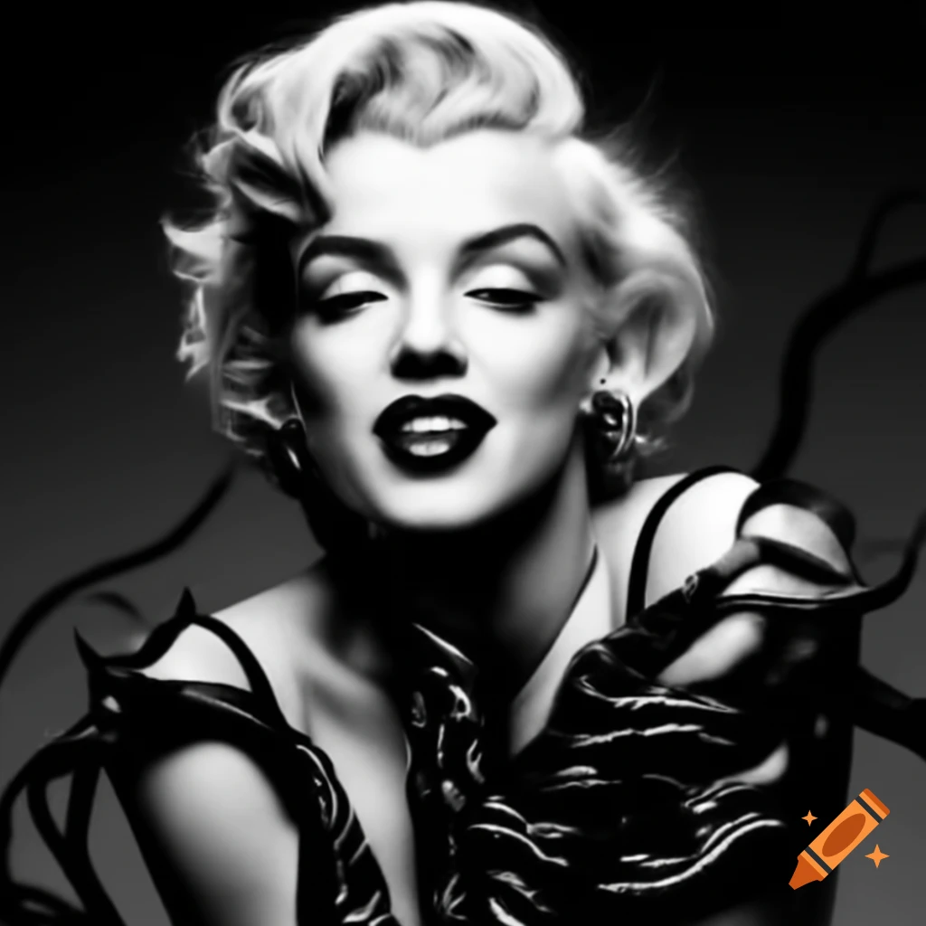 Creative fusion of marilyn monroe and venom character on craiyon