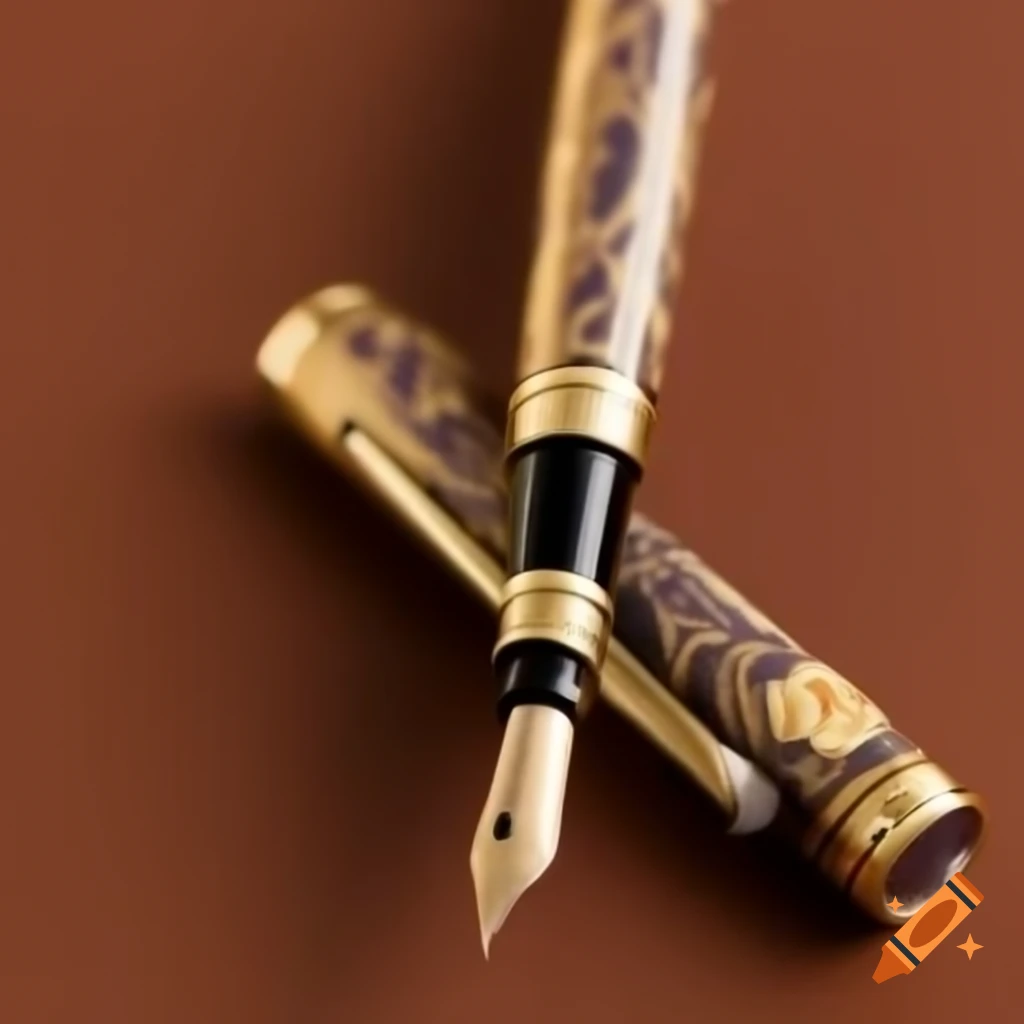 Luxurious fountain pen with a rose quartz nib