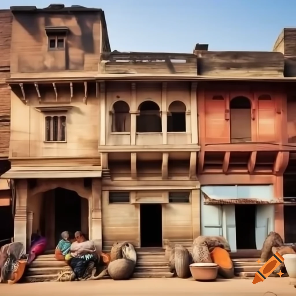 17th century Indian town market architecture