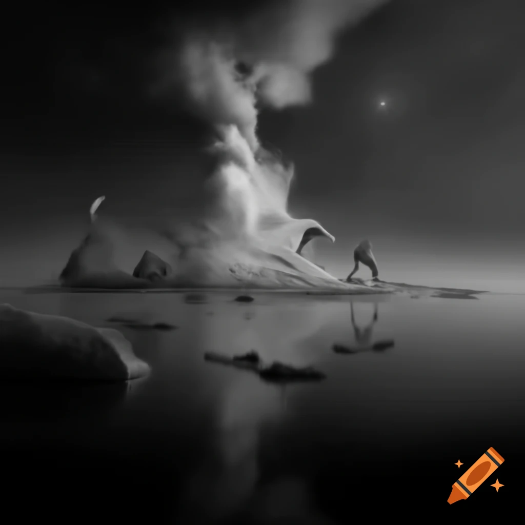 Surrealist monochrome artwork