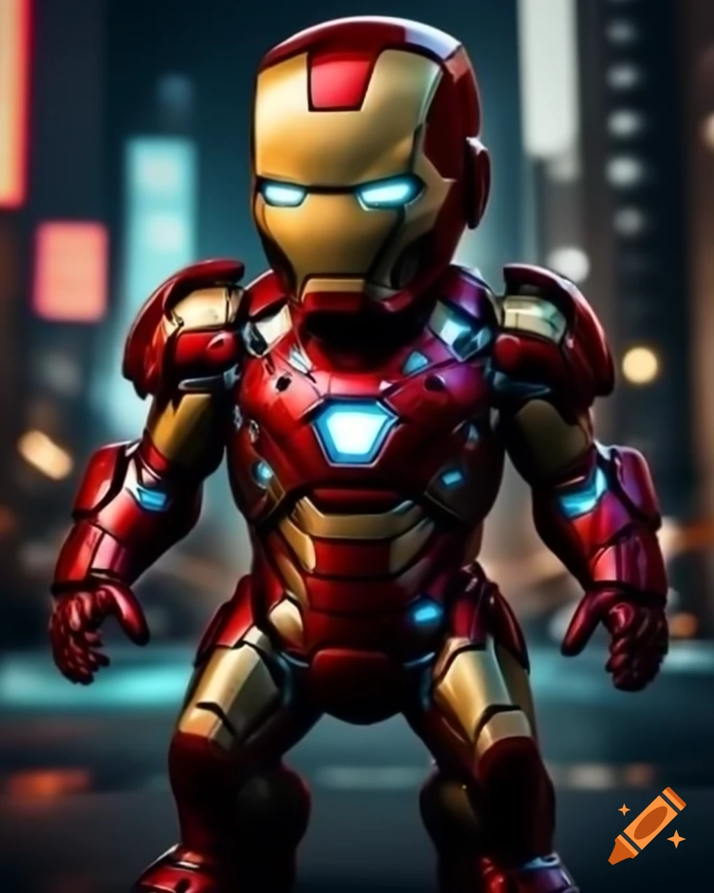 Cute baby version of Iron Man character