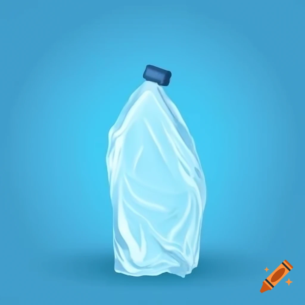 Crumpled plastic bottle on light blue background