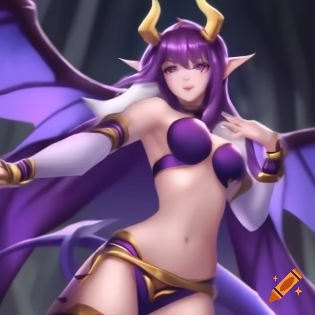 Anime-style succubus in Arabian dancer attire