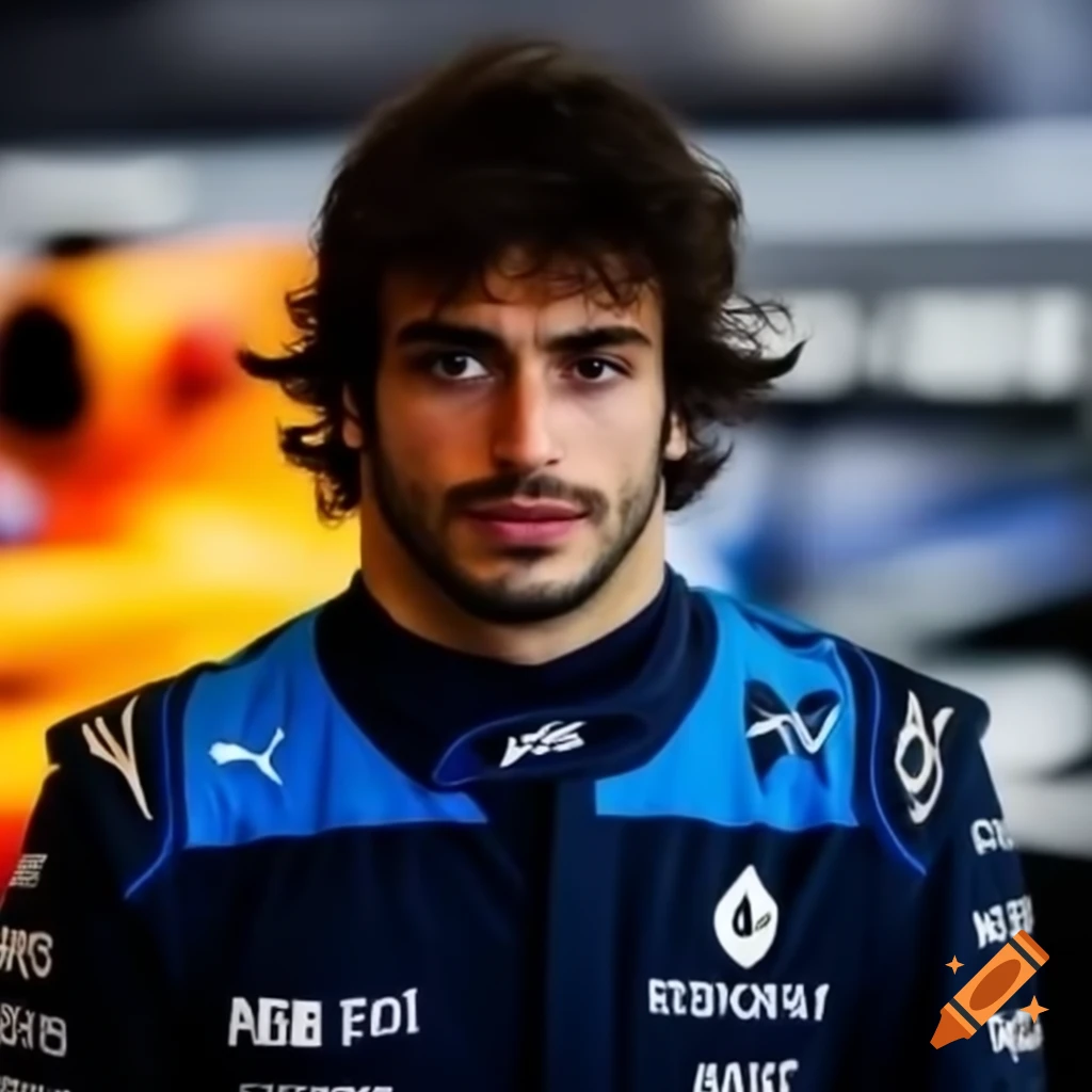 Carlos Sainz Jr wearing blue F1 race suit