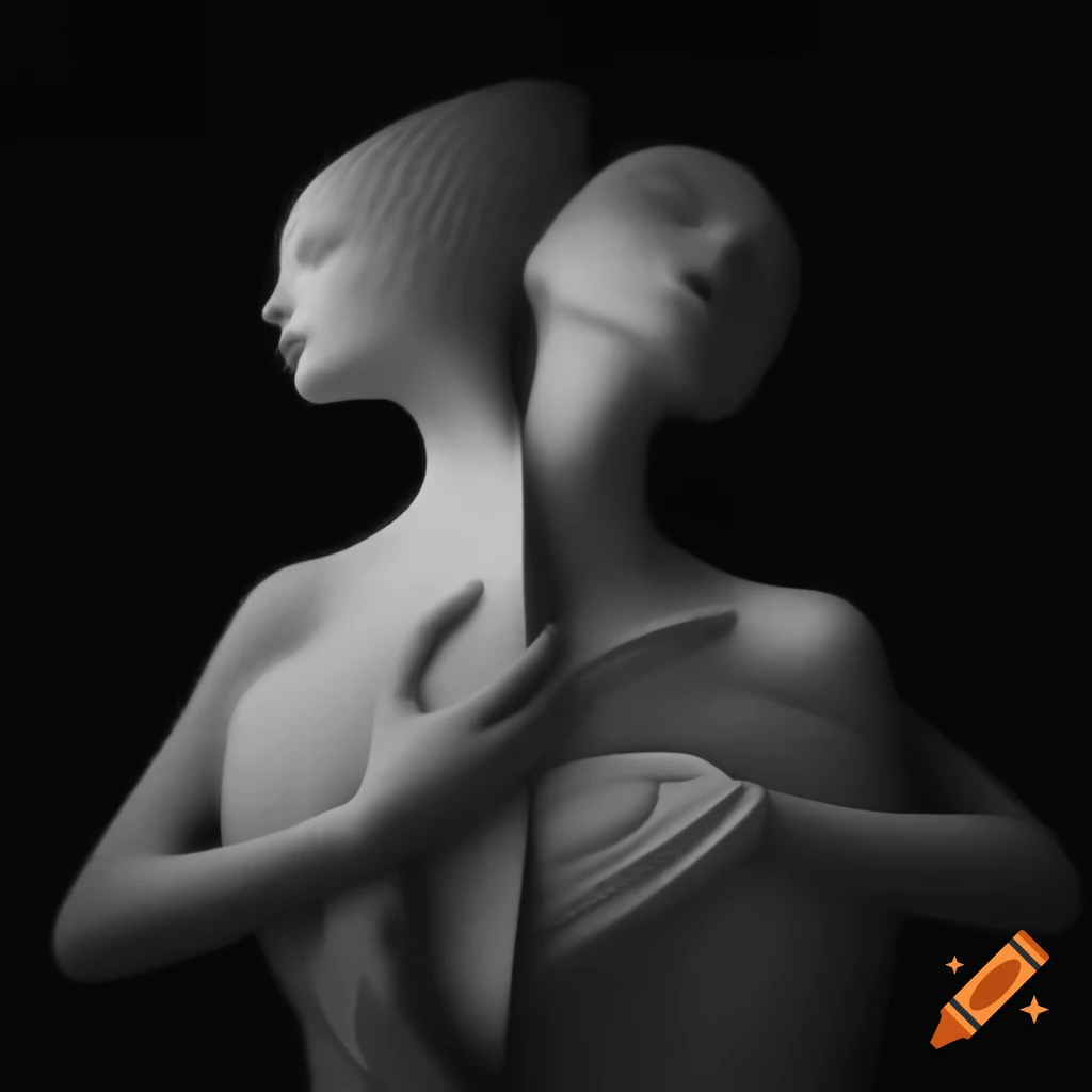 Surrealist monochrome artwork on craiyon