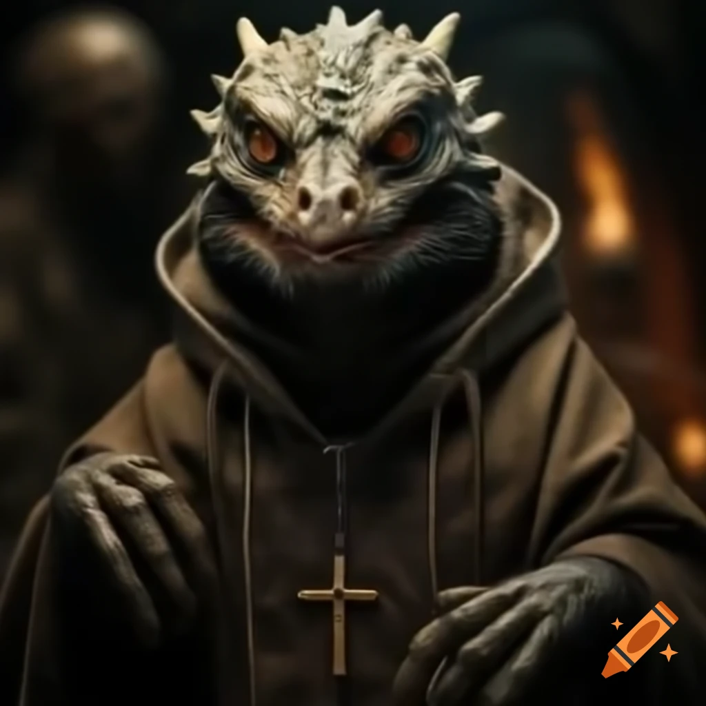 Reptilian pope demon concept art