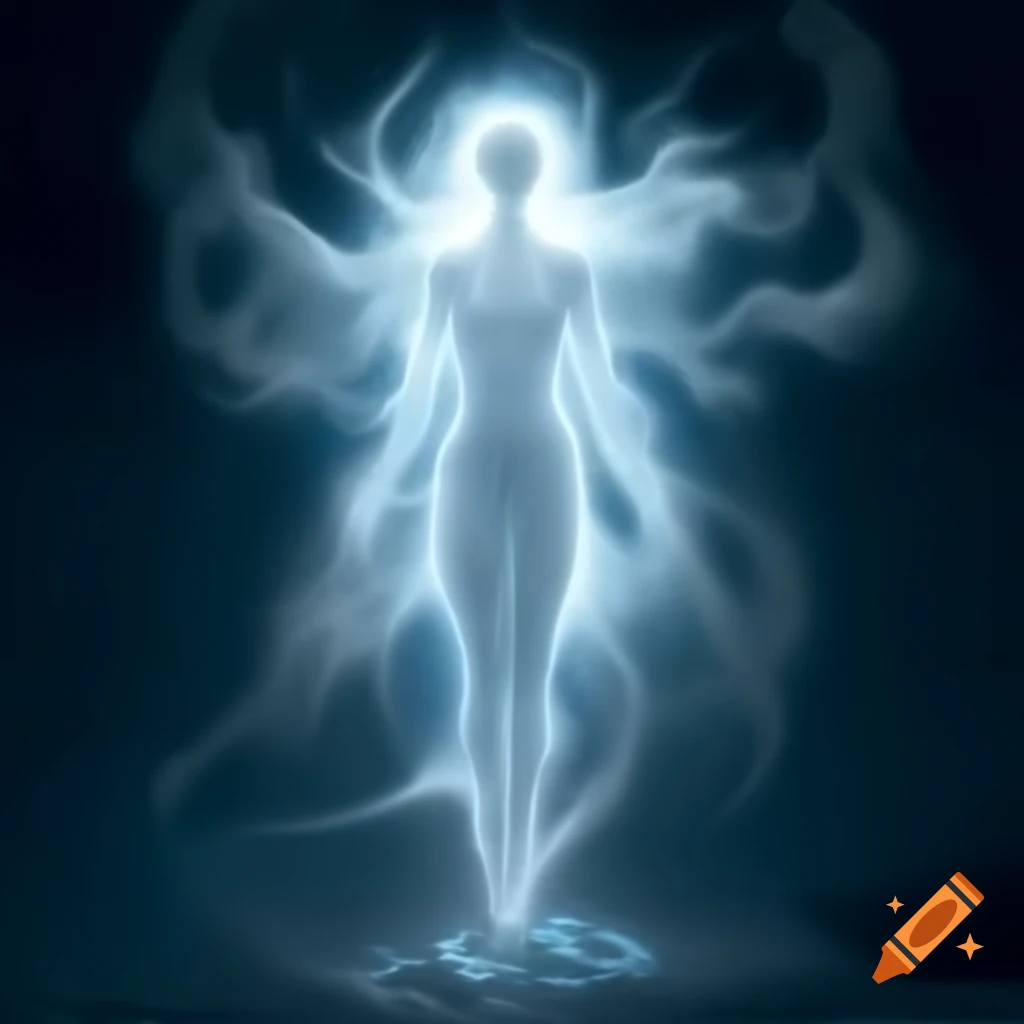 Human figure surrounded by a white aura