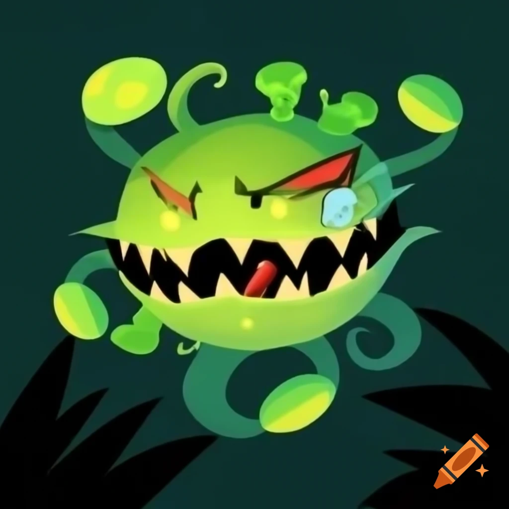 Cartoonish menacing carnivorous plant inspired by Mario, with sharp jagged teeth