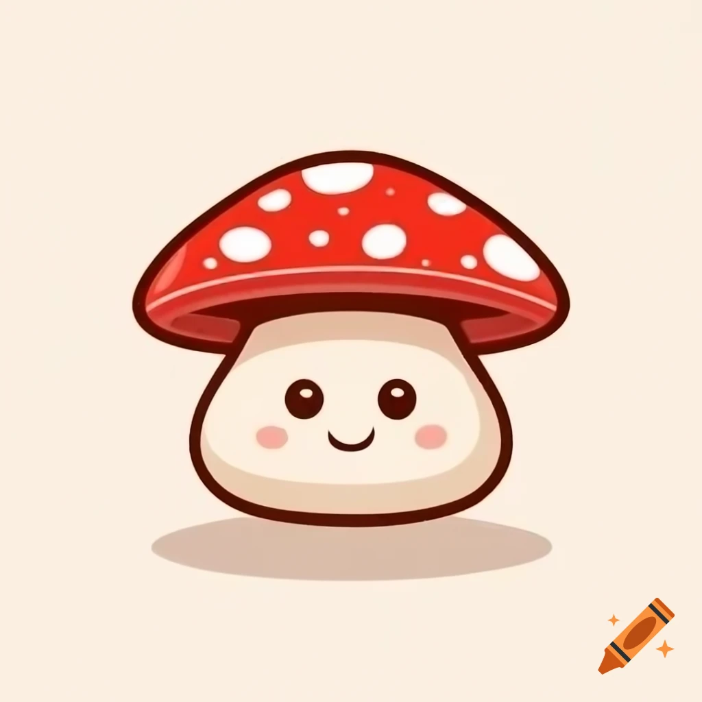 Mushroom with a face illustration