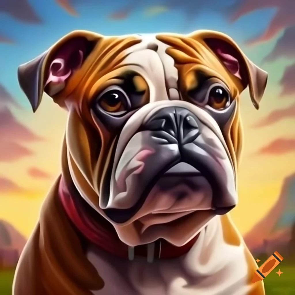 American bulldog standing confidently