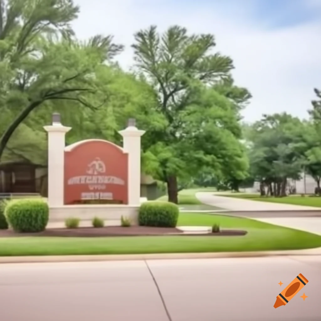 Entryway sign for Red Bluff Estates in Dutton, OK
