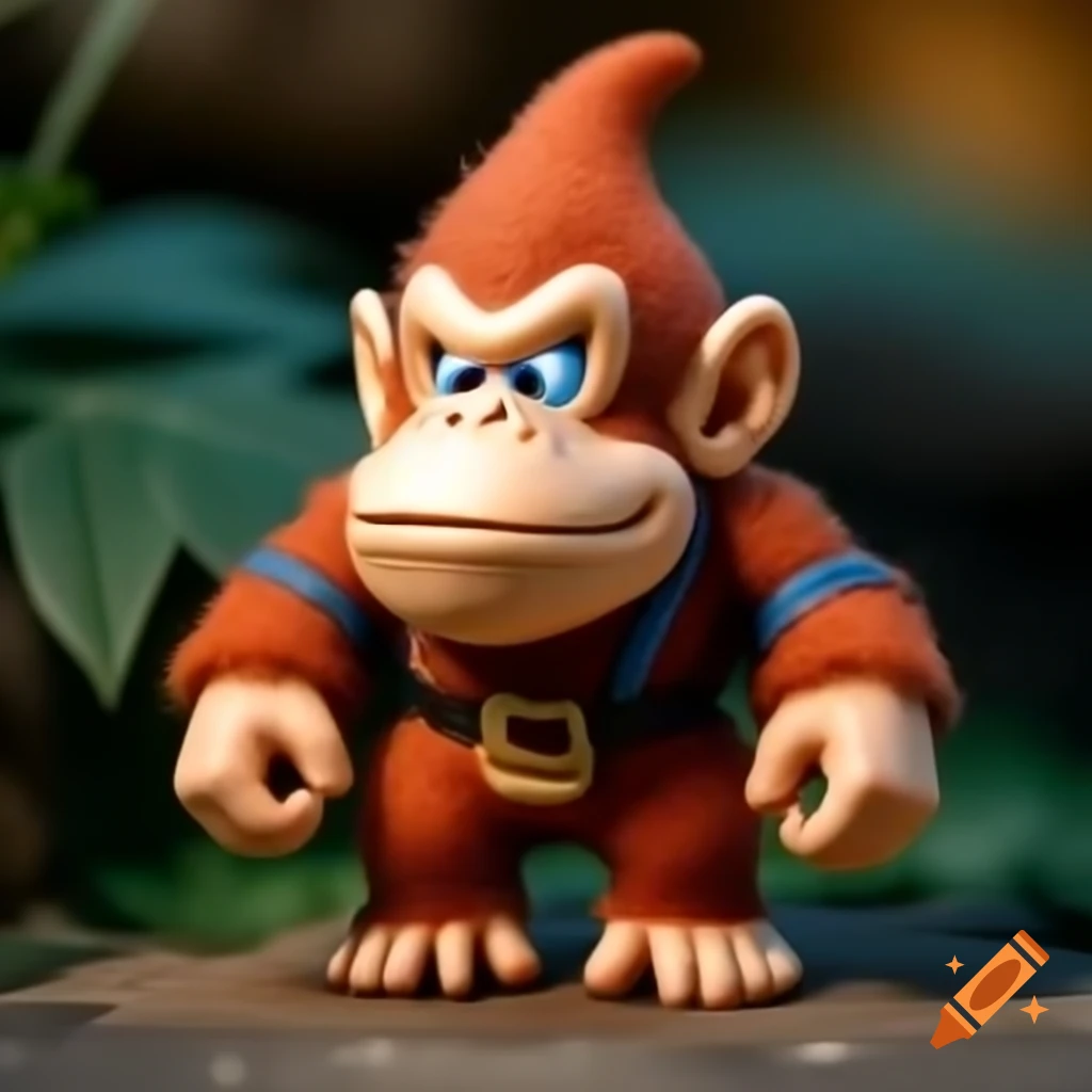 Tiny uncanny gnome inspired by Donkey Kong