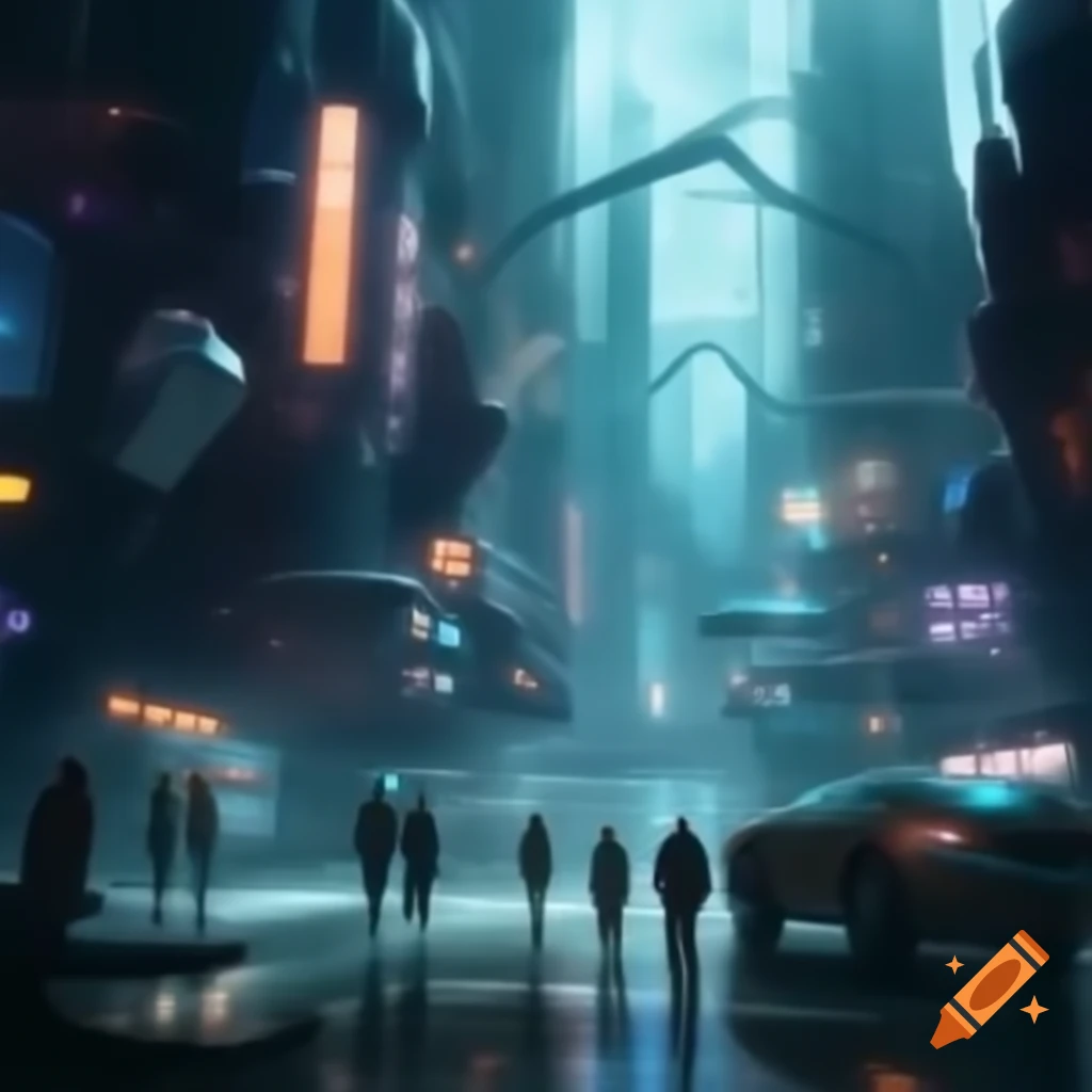 Futuristic sci-fi cityscape with advanced architecture