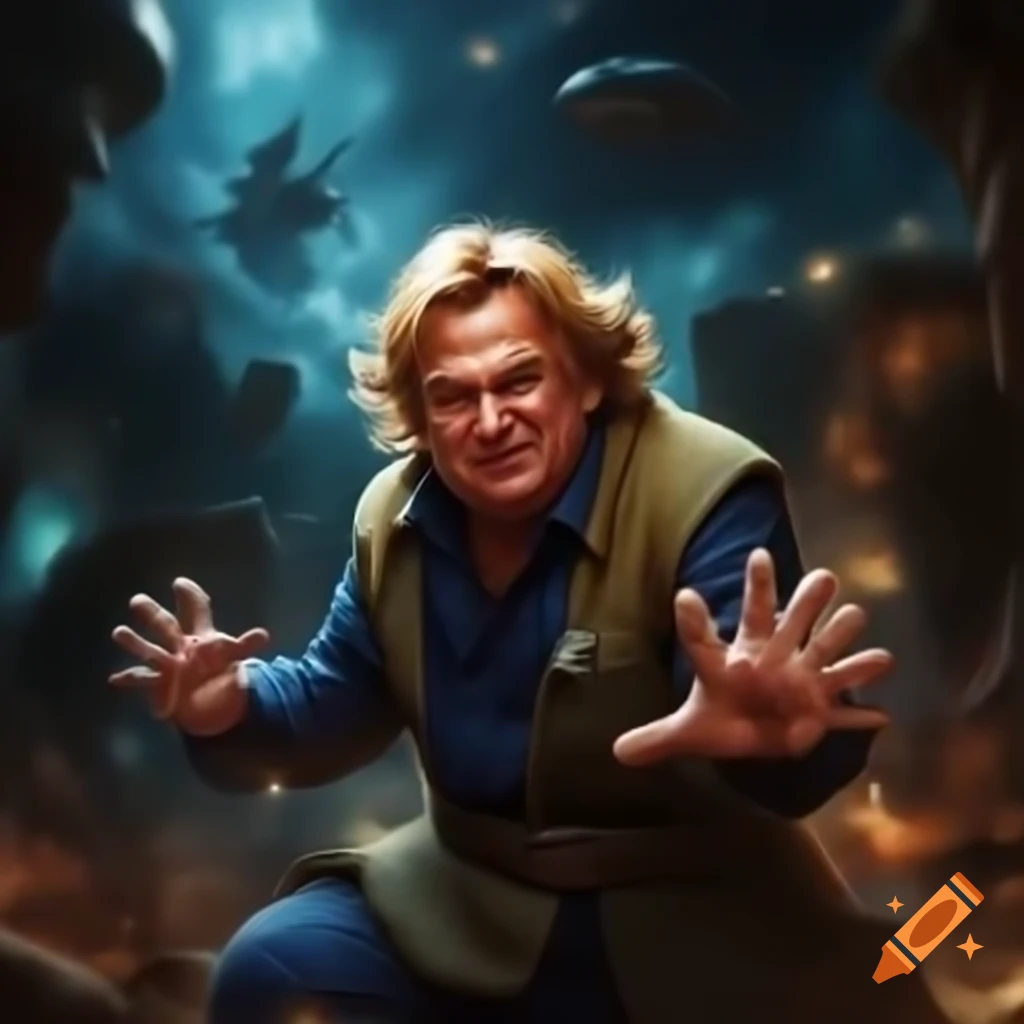Gerard Depardieu transformed into Super Saiyan level 2