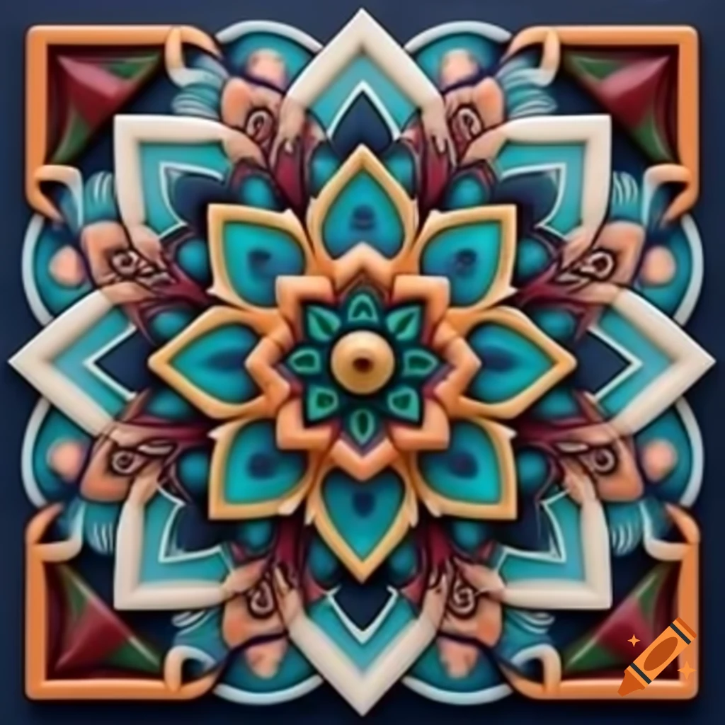 Mediterranean 3D Mandala design