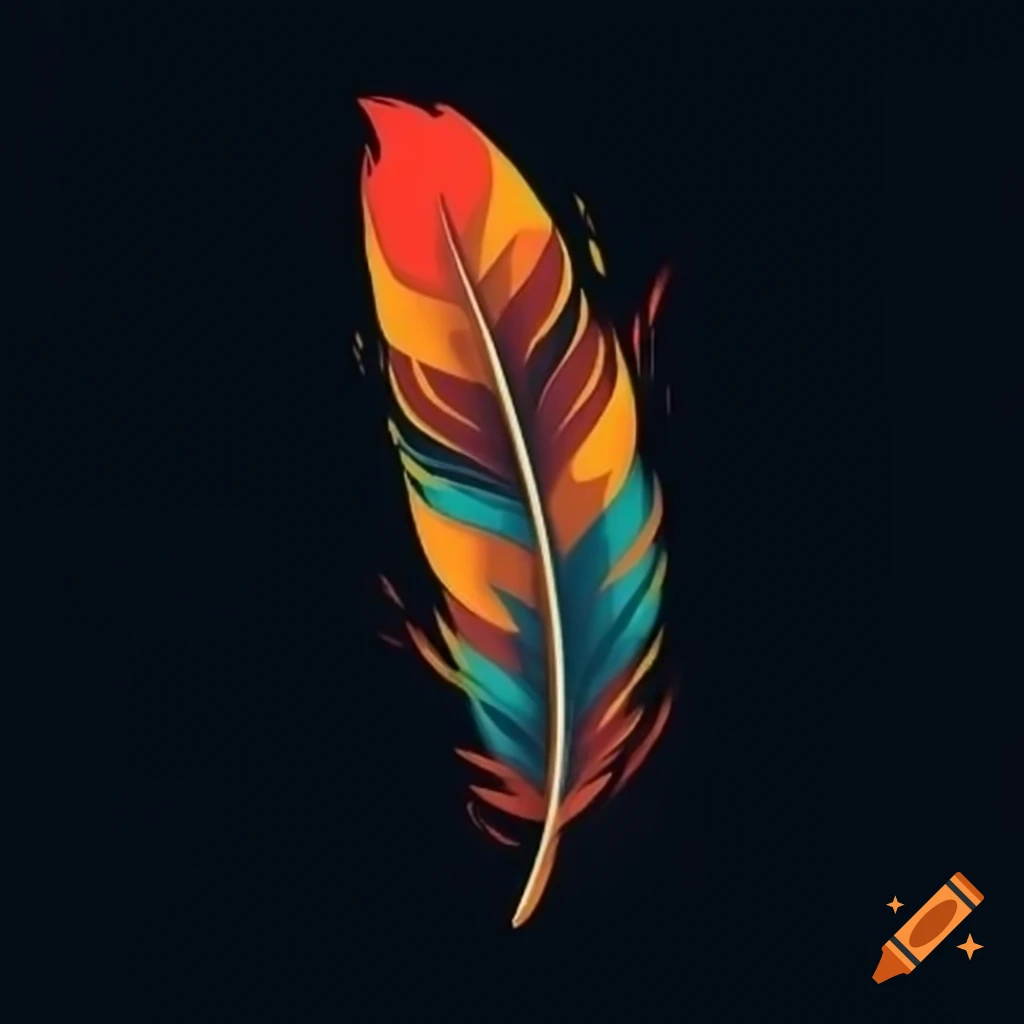 Multicolored feather with gritty, rugged post-apocalyptic urban backdrop