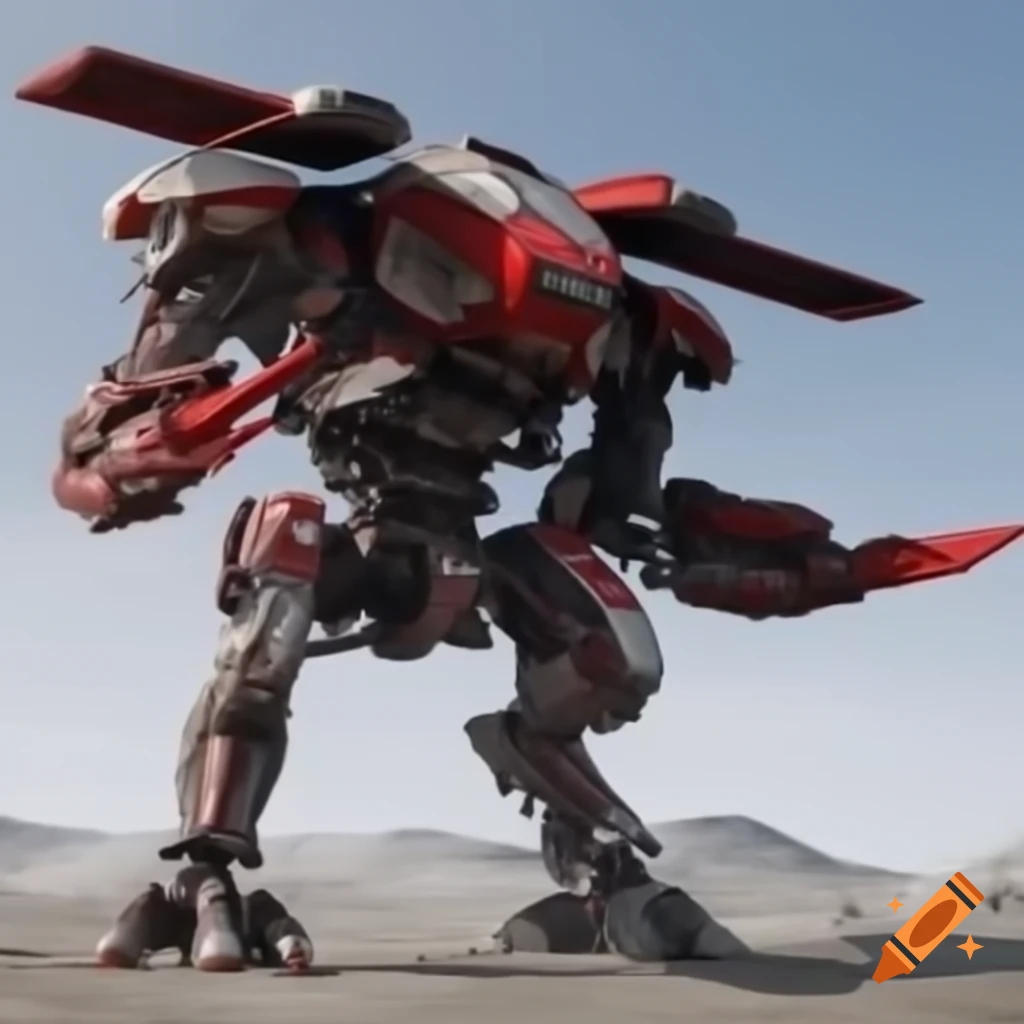 Sniping Titan from Titanfall 2 with prominent red details