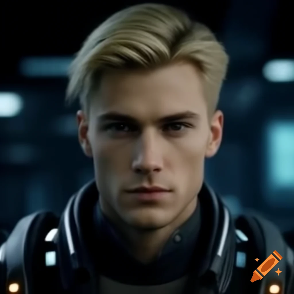 Futuristic Male Pilot With Blonde Hair On Craiyon