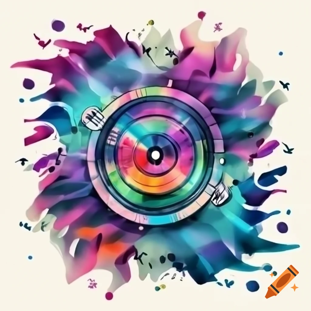 Trippy synth album cover featuring vibrant abstract designs