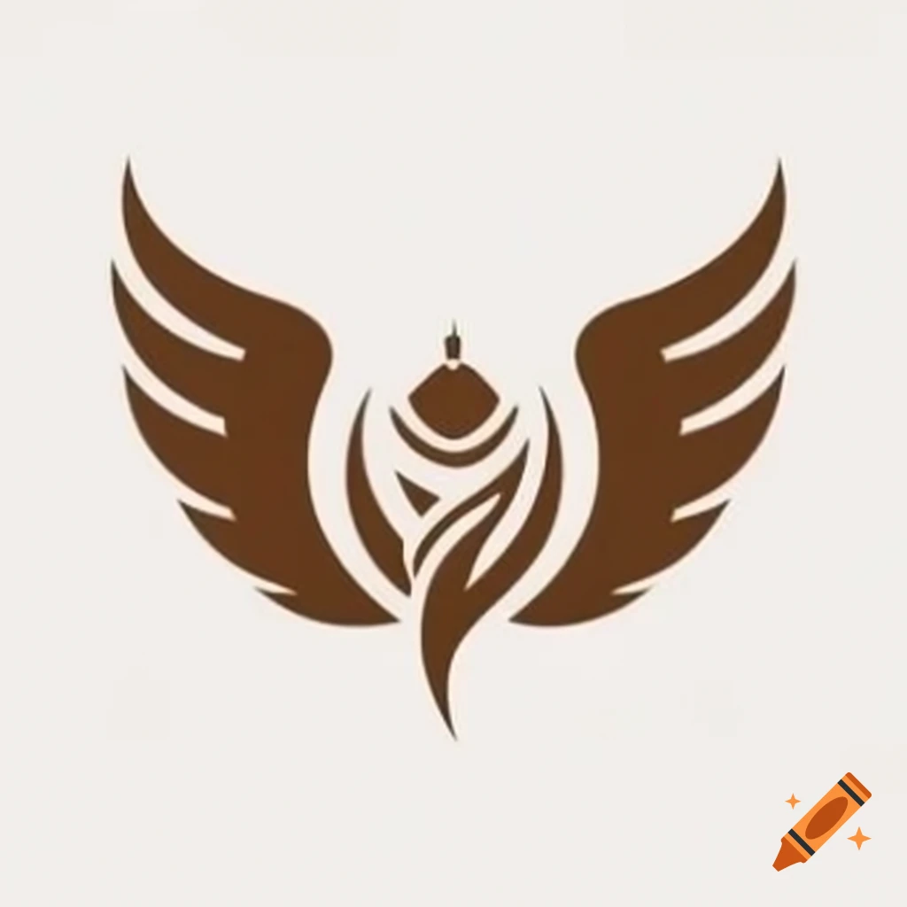 Logo of Islamic college student organization featuring a brown and white bird flapping its wings