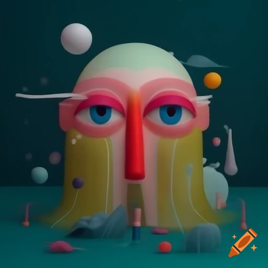 Surrealist art piece with abstract elements