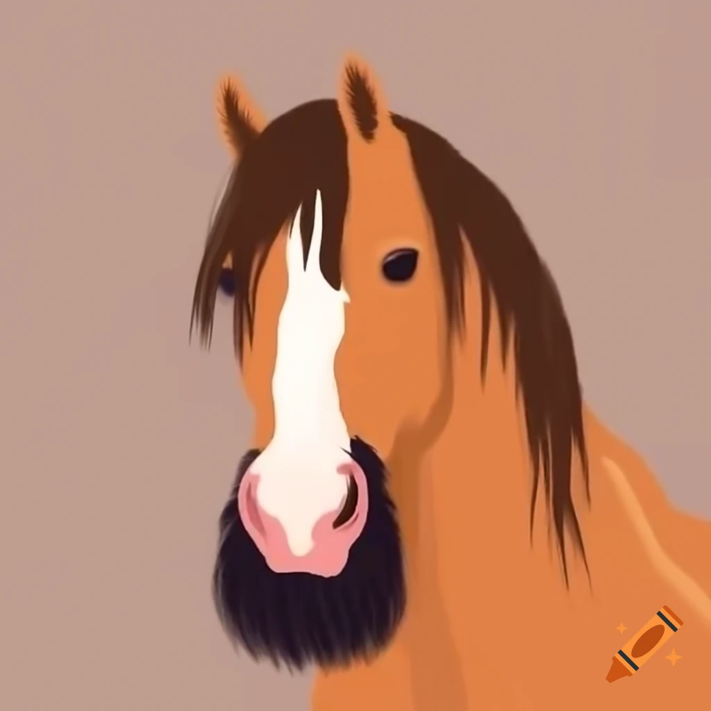 Horse with a long beard