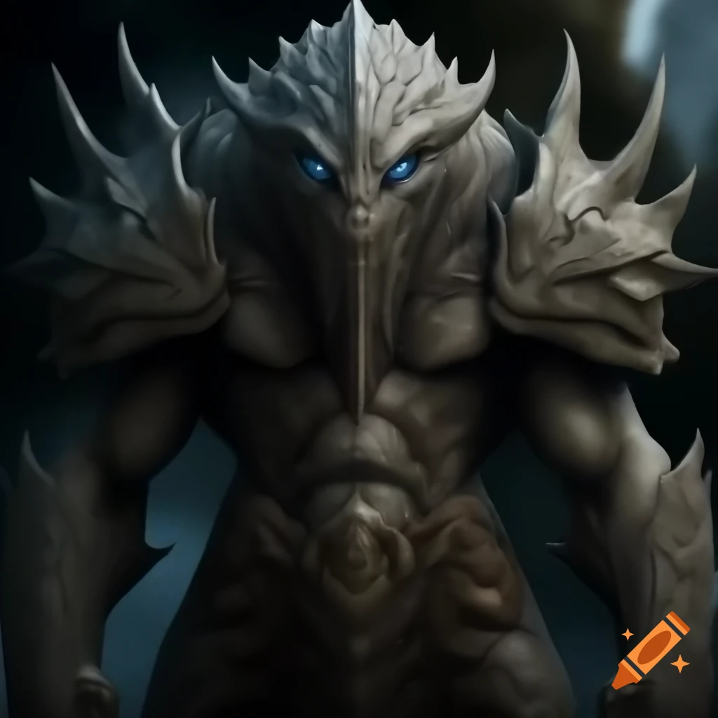 Stone giant Goliath with blue eyes and two-handed axe for Dungeons and Dragons