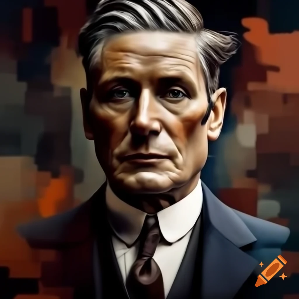 Abstract portrait of Keir Starmer in Lucian Freud style