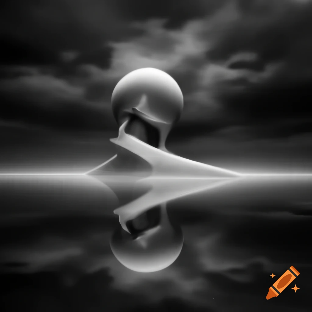 Monochrome surrealist artwork