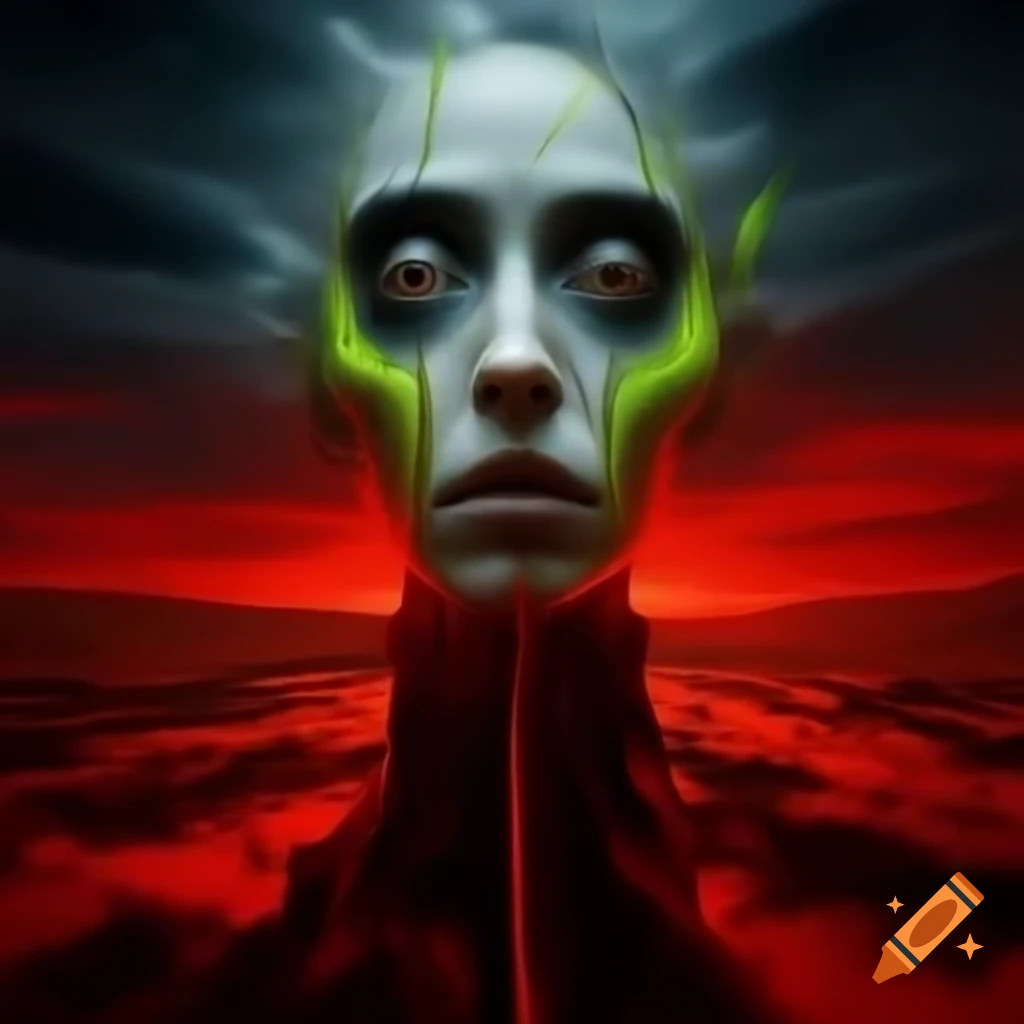 Frightening movie poster featuring quiet tundra in red and lime