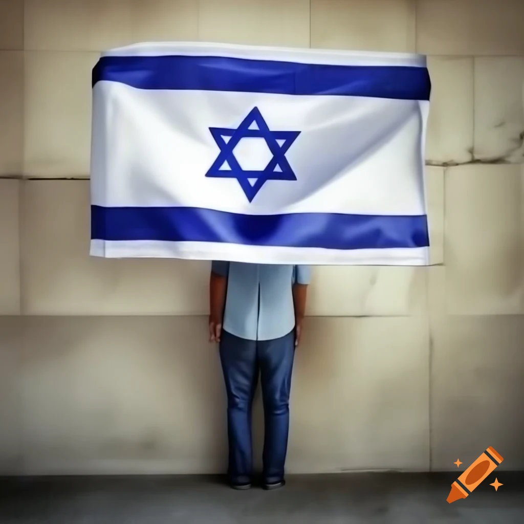 Man holding Israeli flag