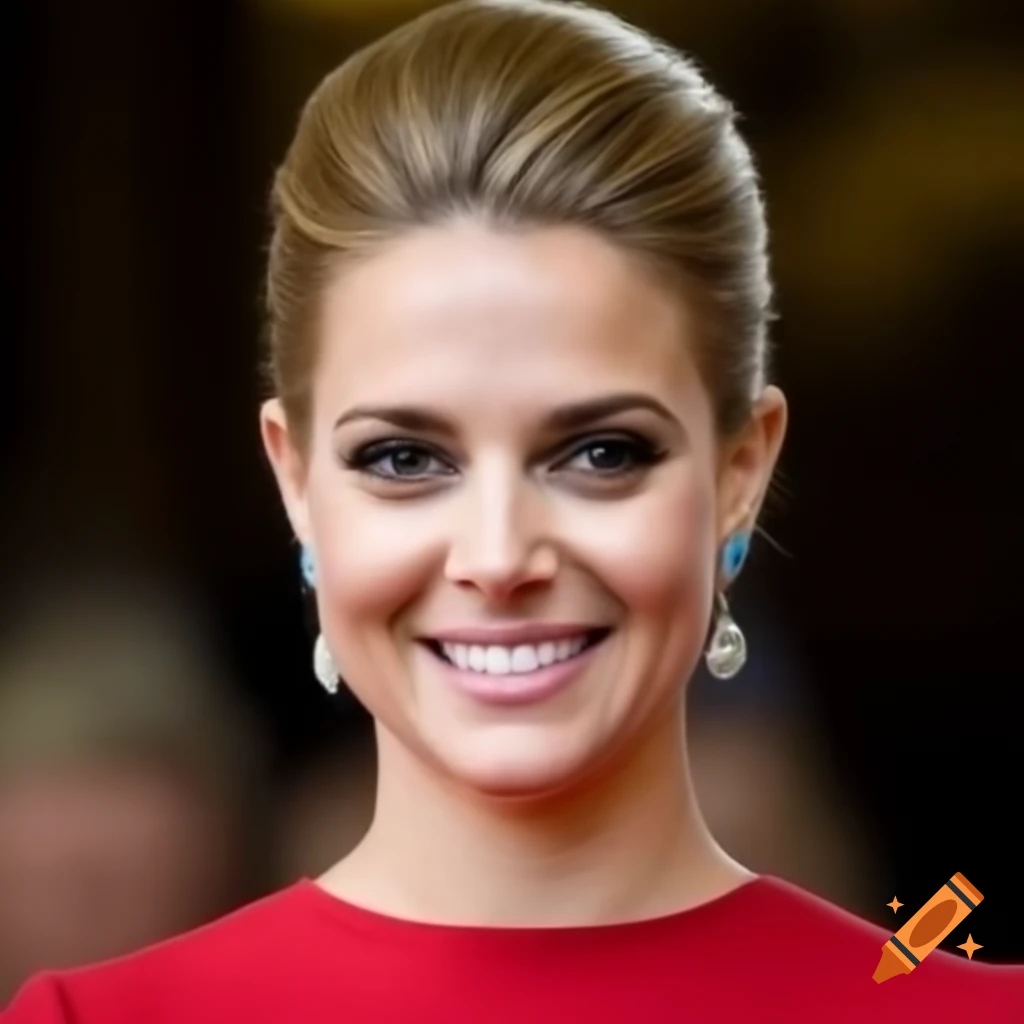 Princess Madeleine with a shaved head