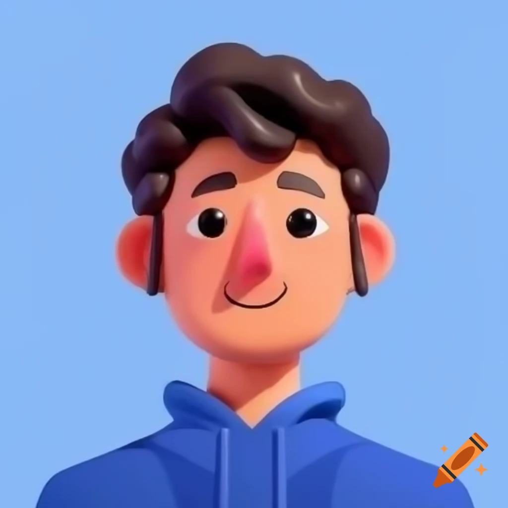 Italian male student avatar cartoon art