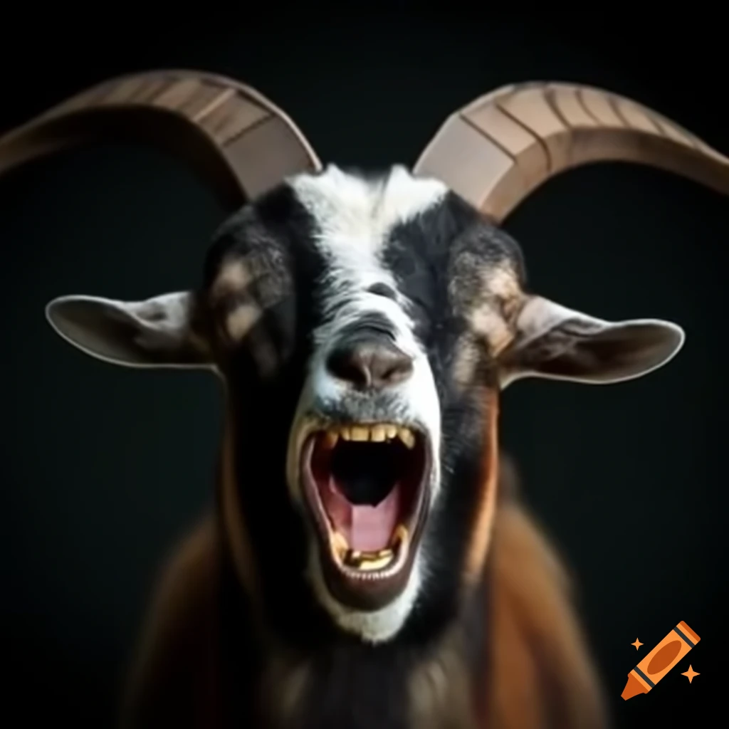 Goat man rock singer performing energetically