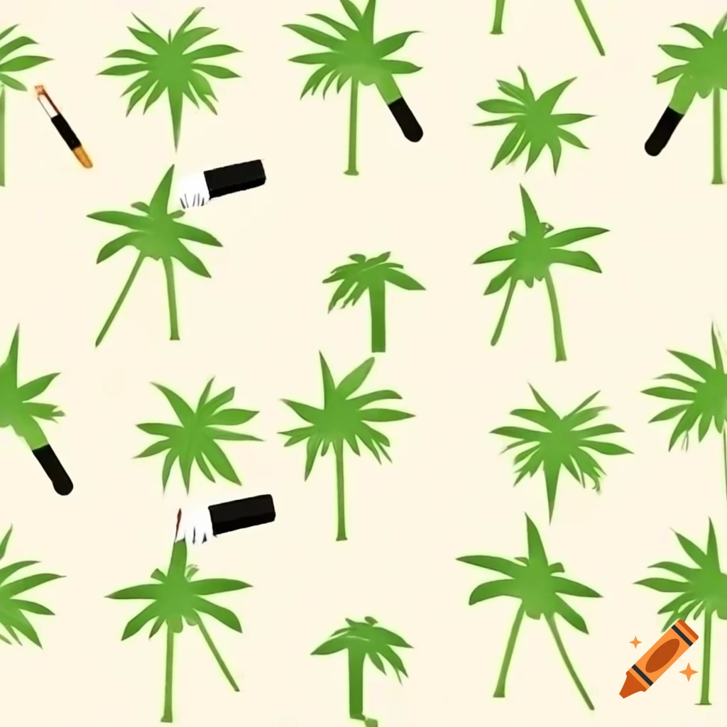 Palm tree plant pattern with cigarettes