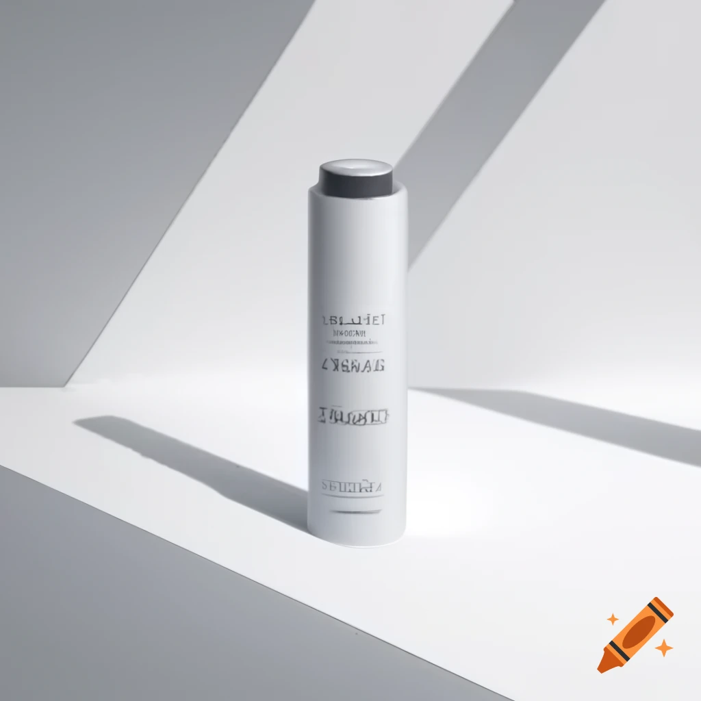 3D rendered shampoo bottle on white background with shadows