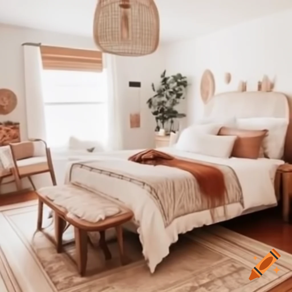 Bohemian style bedroom with unique decor