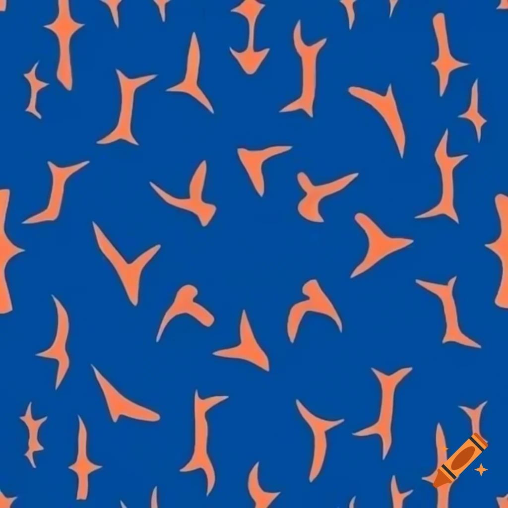 Blue background with orange Cedards logo pattern