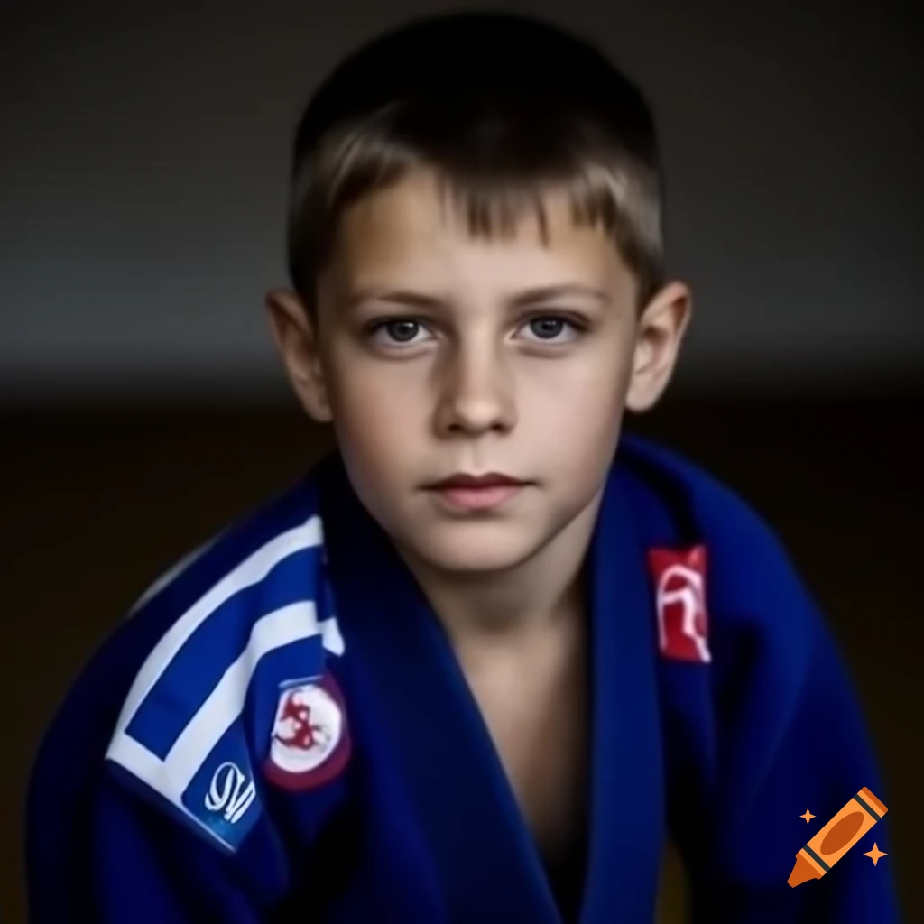 Two Children Practicing Karate Against A Black Background On Craiyon