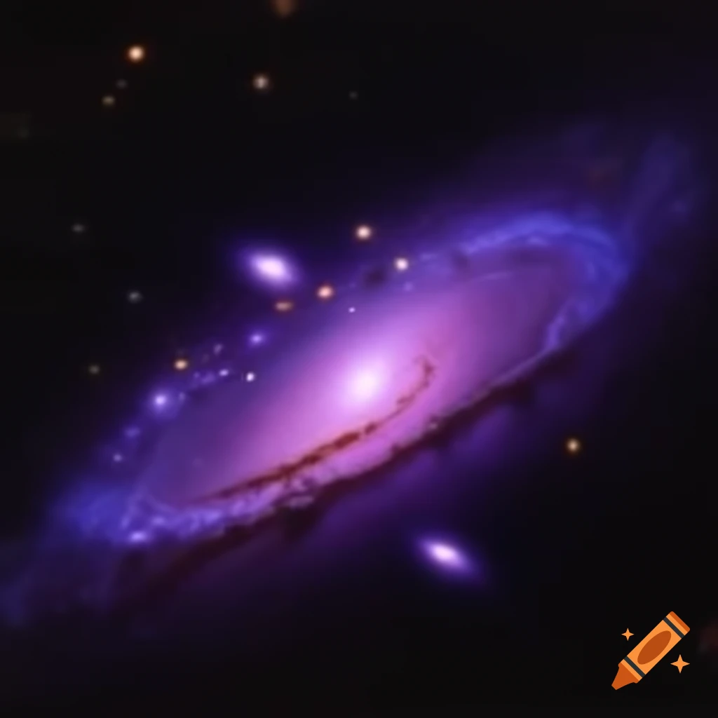 Purple galaxy with three shining stars