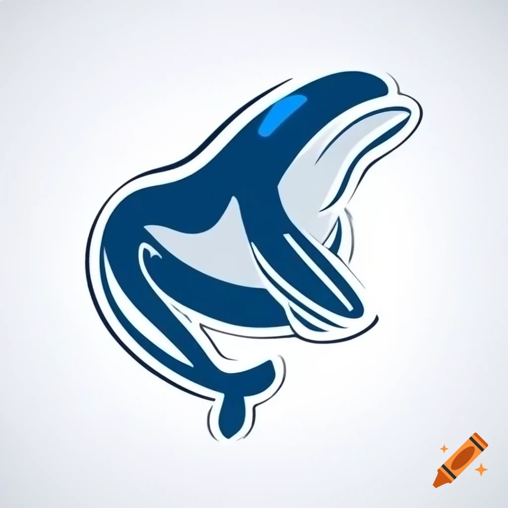 High detail whale hockey logo design