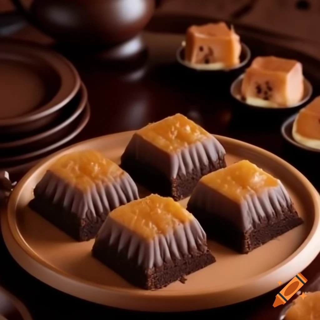 Luxuriously arranged chocolate baklava