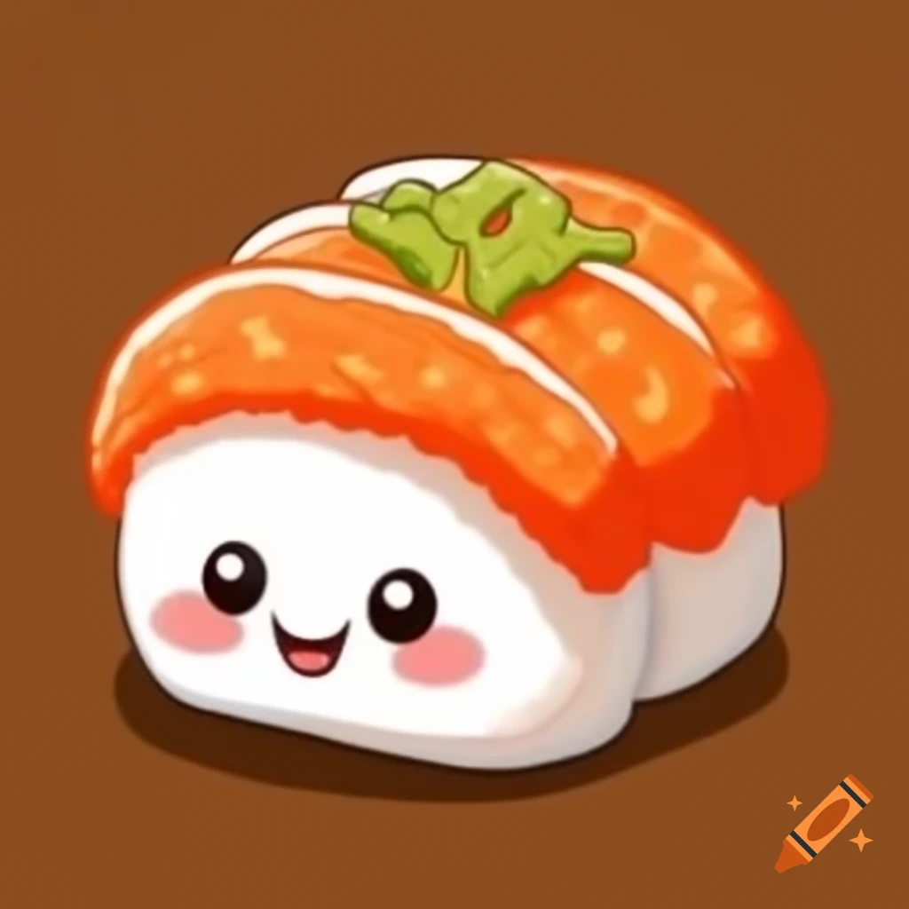 Adorable sushi arrangement, vibrant colors