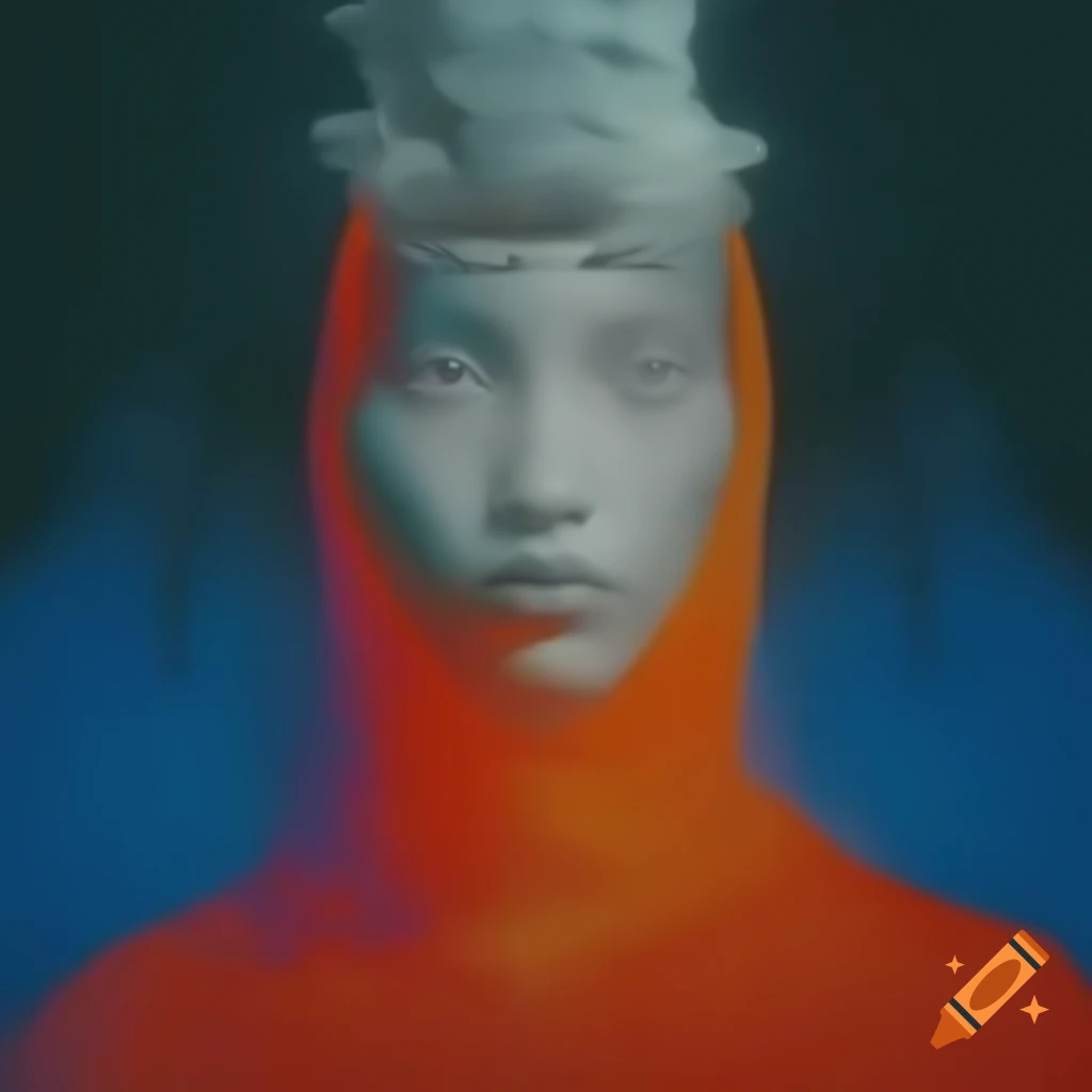 Surreal monochrome artwork with a single color theme on craiyon