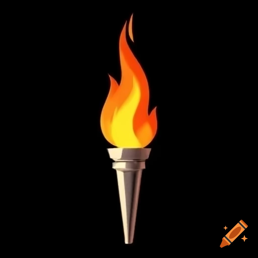 Flame torch in aesthetic polygon design
