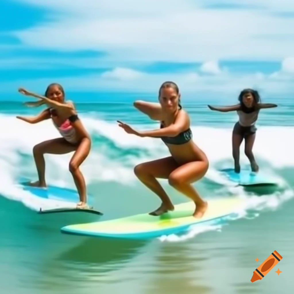 People enjoying Zumba and surfing activities